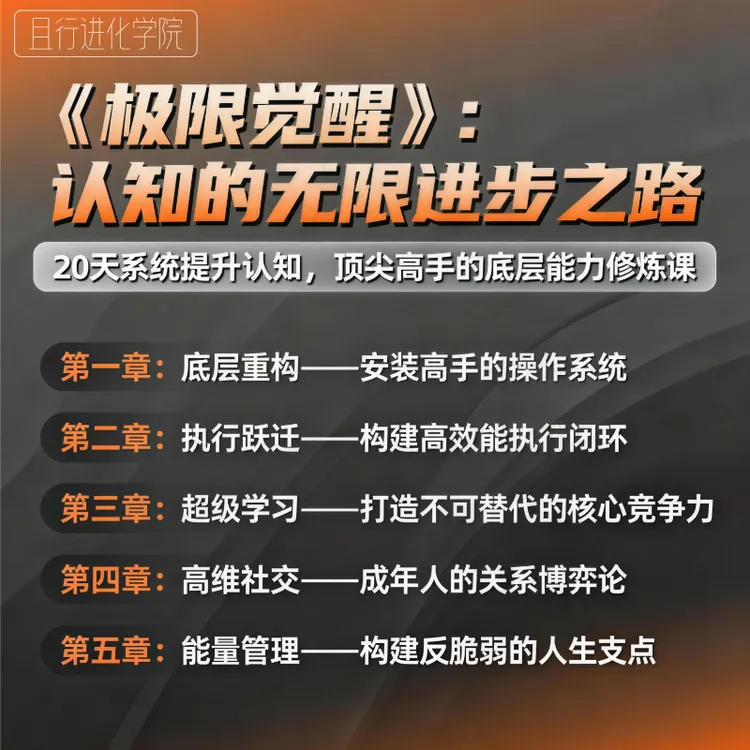 【极限觉醒】20天认知突围，重构底层逻辑高手课