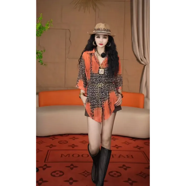 2335【凡家衣橱】时尚百搭洋气减龄小众设计感气质显瘦花色衬衫