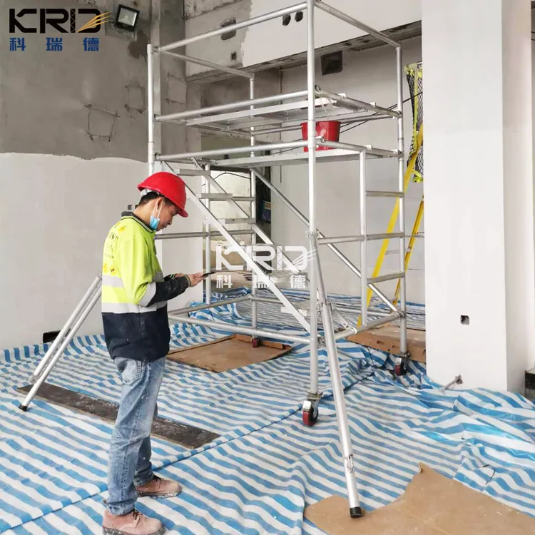 铝合金脚手架移动快装工地装修工程加厚登高平台双层简易家用