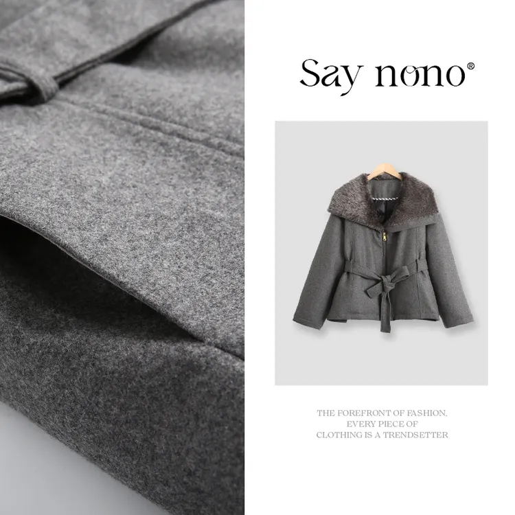 懒猫nono│Saynono 羊毛面料羽绒外套/LQ25339