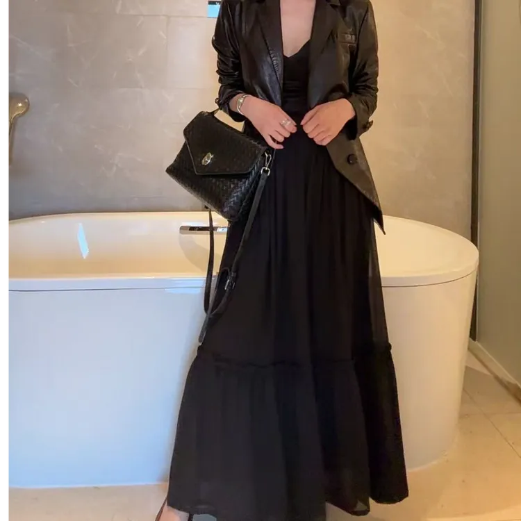 【TANTAN】显瘦气质中长款百搭轻奢松紧腰半裙#389