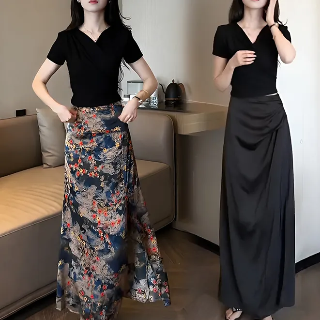 2025显瘦套装中国风时尚套装休闲风高智淡人风长款辣妹风法式