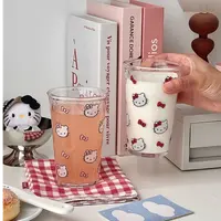 新款ins风翻口水杯玻璃杯高颜值咖啡杯耐高温家用喝水果汁牛奶