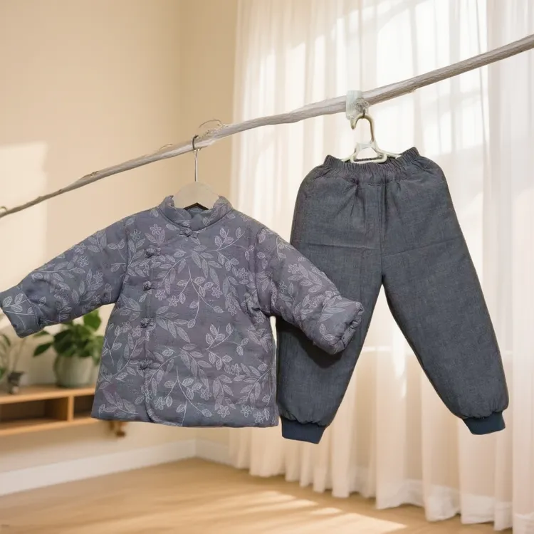 宝宝手工棉花可机洗碎花棉袄儿童花色男童提花常规款棉服立领大童