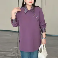 【现货】MsShe大码女装2025秋新中式可拆提花翻领盘卫衣S~B2510008