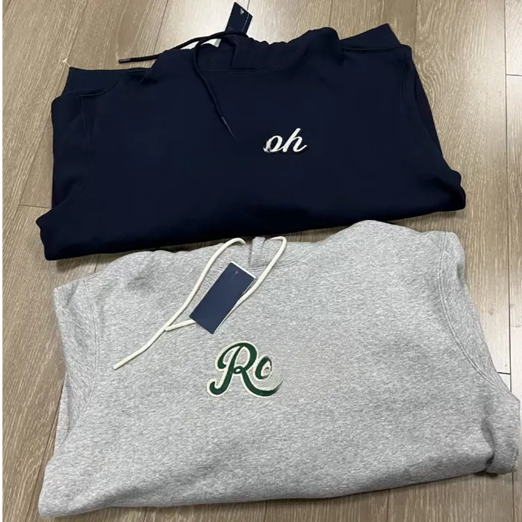 男女同款加绒胸前字母连帽卫衣