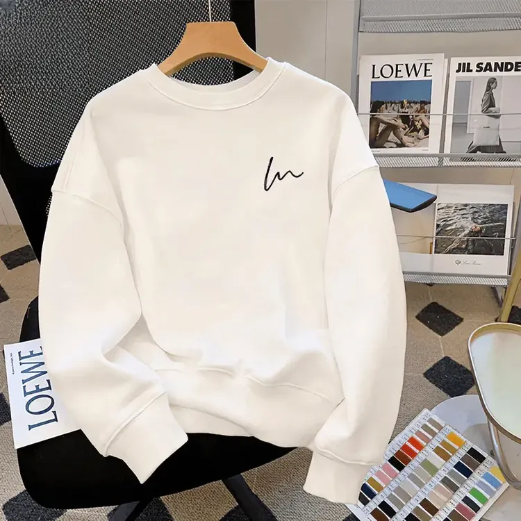 迪柯登潮牌春秋冬季简约加绒加厚卫衣男士圆领宽松休闲套头上衣