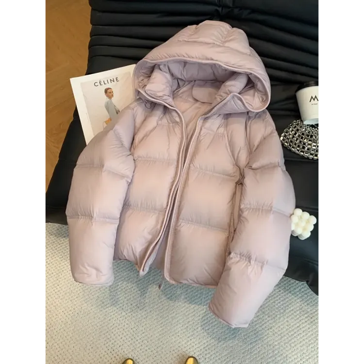 韩系休闲云朵泡芙连帽棉衣女冬季2025新款设计感时尚气质棉服外套