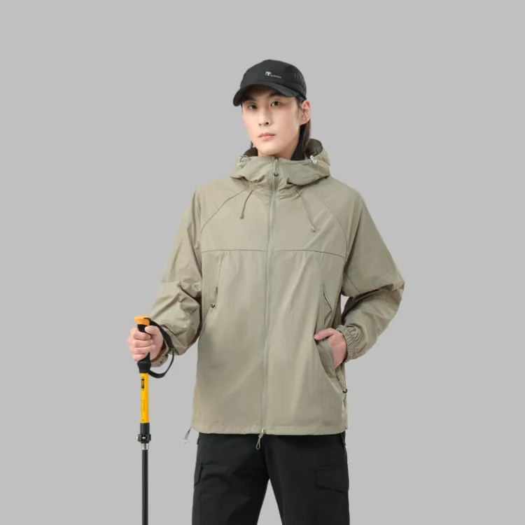 情侣轻薄透气冰丝连帽防晒衣时尚防紫外线男女通用户外休闲外套