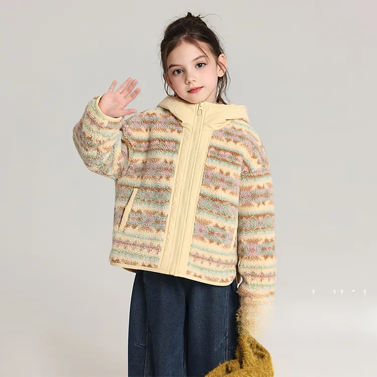 女童厚外套秋冬款2025新款儿童冬季加厚毛毛衣大童女孩冬装上衣冬