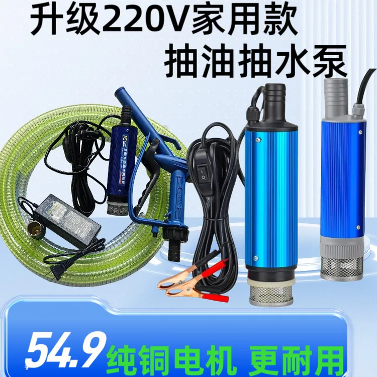 电动抽油泵12V24V220V抽水泵小型抽油神器潜水泵加油机大桶自吸泵