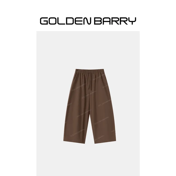 GOLDENBARRY「栗壳谷藏」棉感抽绳廓形休闲简约气球裤556010