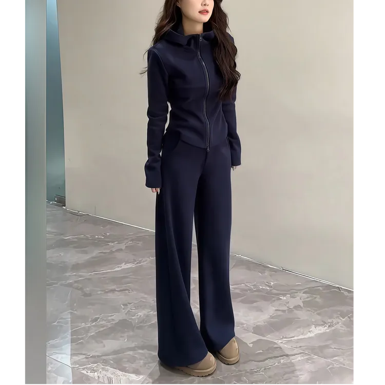 秋装女款爆款2025新款高端阔太太时髦女装纯色休闲运动套装两件套