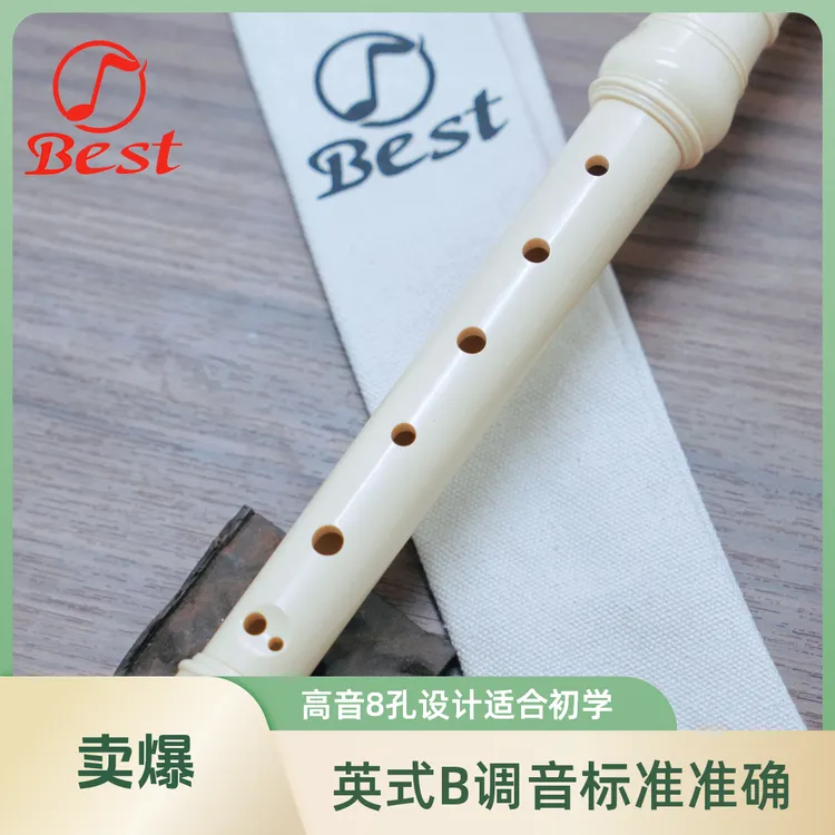 BST/贝思特高音8孔竖笛英式B竖笛娱乐版（白色）