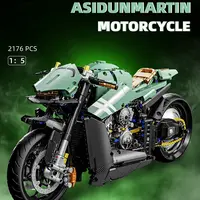 1:5摩托车模型潮玩拼装积木高档益智解压玩具-2176颗粒