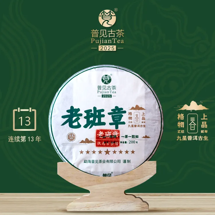 普见古茶2025年老班章古树头春茶 九星老班章连续第13年