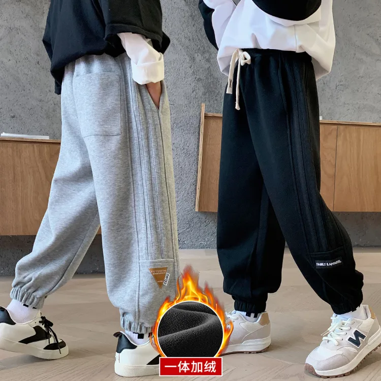 男童秋冬卫裤中大童运动裤宽松长裤儿童冬季新款洋气炸街裤子休闲
