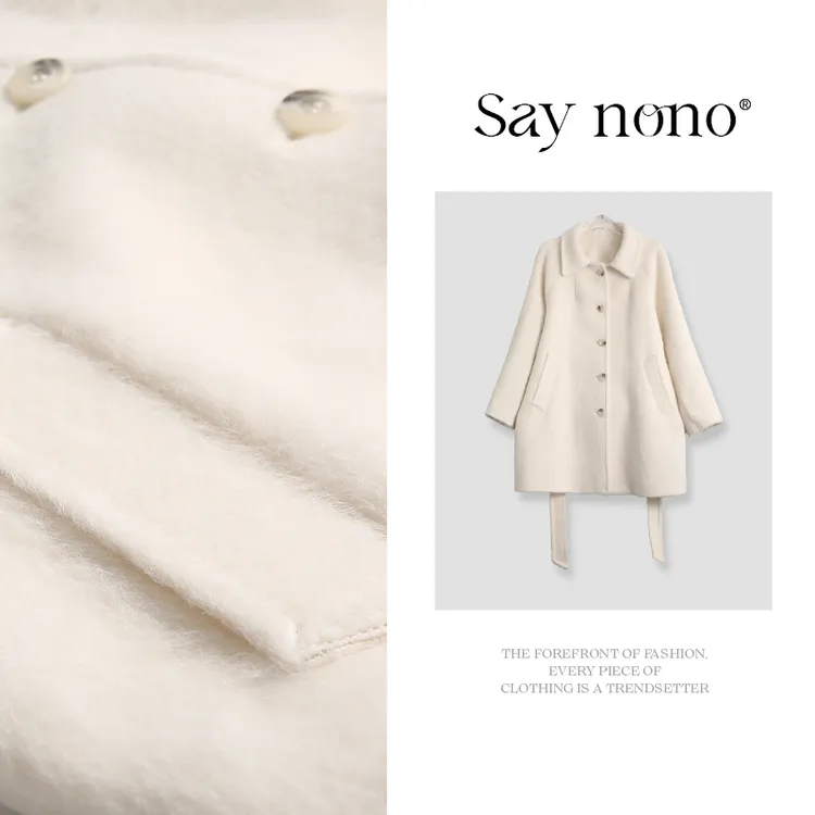 懒猫nono│Saynono 中长款羊驼毛大衣/GD8056