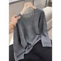 3380【一线成衣软糯钩花毛衣】秋季新款女士宽松针织衫上衣