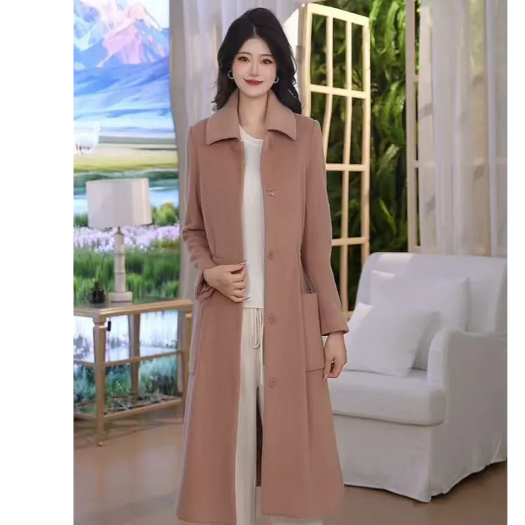 Gowani/乔万尼毛呢大衣女呢子外套流行气质中长款羊毛大衣EB4A027