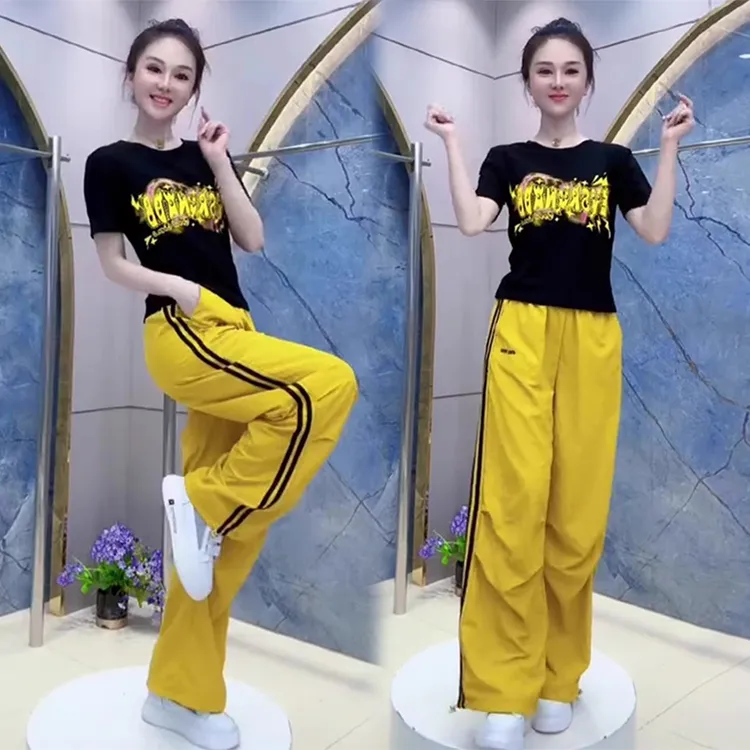 2025夏季新款女装套装韩版时尚青春活力洋气衣服女阔腿裤两件套