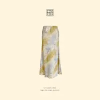 OYBN欧阳贝妮【拾光者】微胖大码法式印花中长款半身裙1857