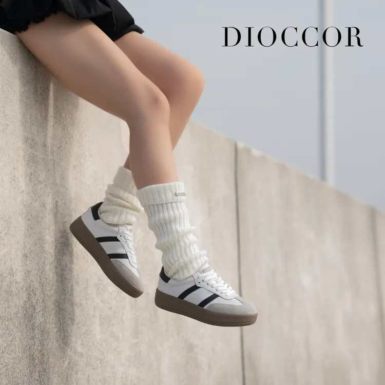 冬季加绒女运动鞋小白鞋休闲女鞋厚底板鞋真皮百搭舒适增高德训鞋