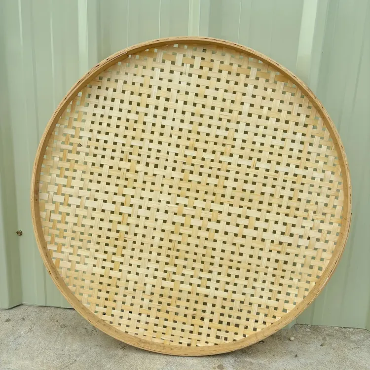 晒菜竹编簸箕竹编晒家用大号茶叶竹筛子竹制品装饰品批发竹匾绘画