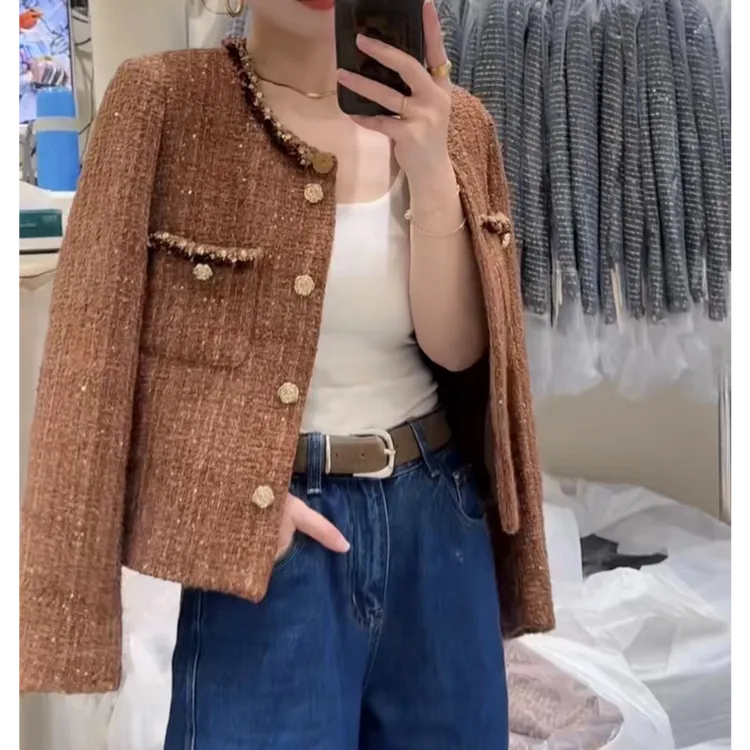 【蜜爷家】法式小香风轻奢亮片外套