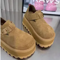 厚底博肯鞋女秋冬新款丑萌大头一脚蹬增高乐福鞋1206