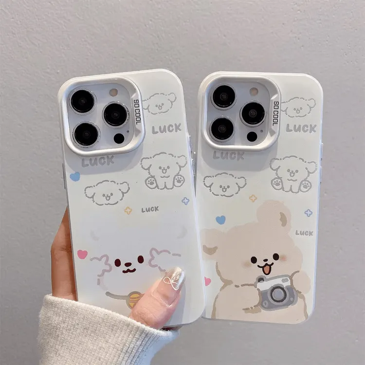 相机小狗苹果16promax新款手机壳iPhone15Plus/13卡通14/12保护套