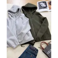 TY2【羔羔毛】又轻又暖又显瘦！爆好穿简约连帽羔羔毛外套（衣长60）