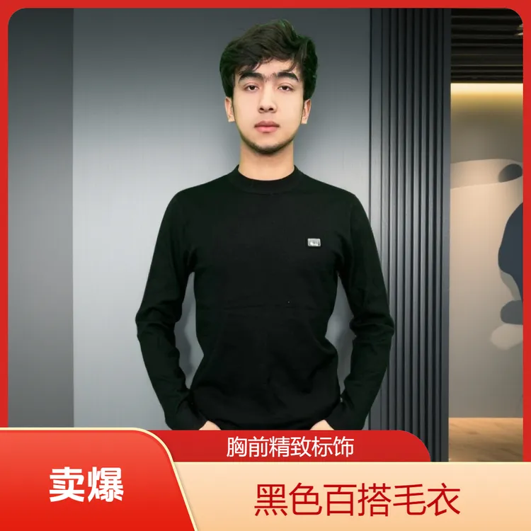 长袖针织针织衫男士羊绒混纺毛衣时尚男士秋冬男款休闲百搭修身