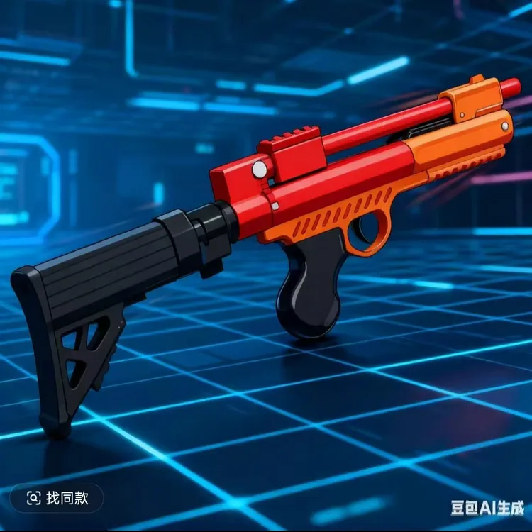 【粉丝福利】手工气压式海绵软弹发射器精准适合户外带金属折叠后托