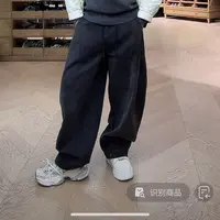 【YIBUDAOWEI】梭织面料磨毛裤脚调节阔腿脏脏休闲裤 15228