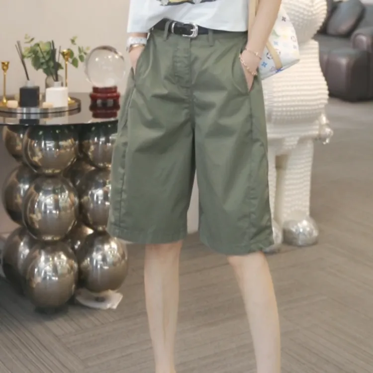 【轻舞飞扬】2025夏季新款时尚休闲五分花苞裤LK2503848