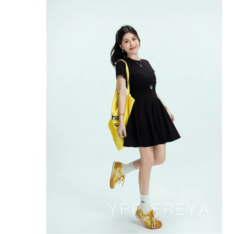 YPP！【活力裙】法式气质宫廷风腰封小众显瘦蓬蓬裙短裙小黑裙