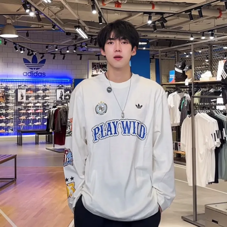 adidas/阿迪达斯疯狂动物城联名款印花纯棉休闲长袖运动T恤KX4895