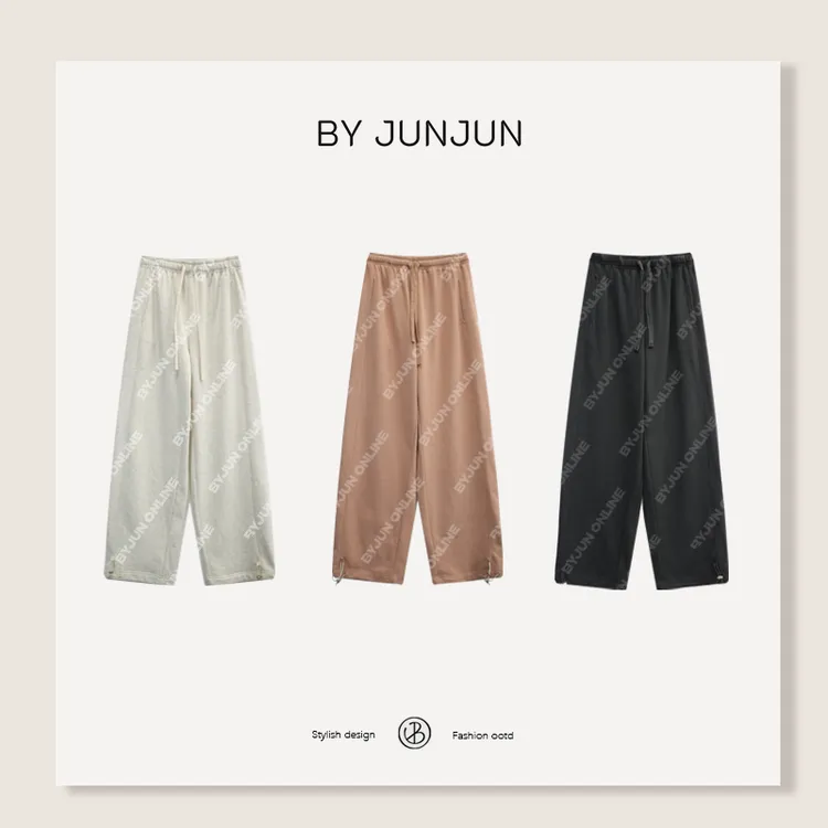 ByJunjun【软乎乎】松紧腰抽绳卫裤显瘦百搭休闲裤