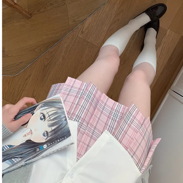 魔豆HOSE【心动信号】原创正版jk格裙学生半身裙校供感粉格百褶裙
