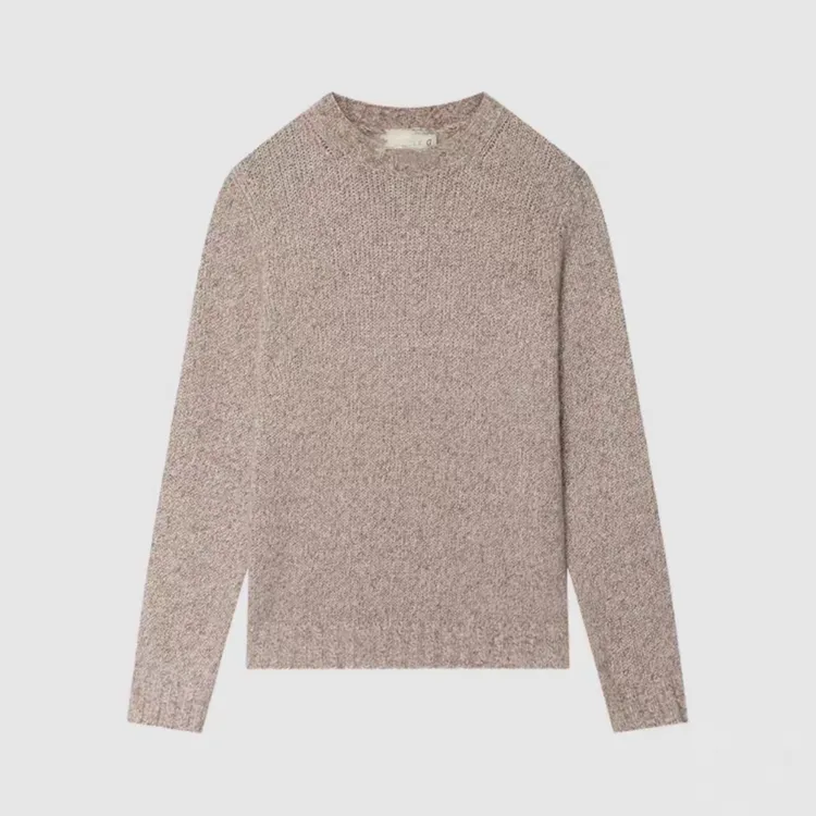 小禾商场同款式2026春季新款丝羊绒夹花圆领针织套衫软糯打底毛衣