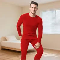 （男士礼盒包装）莱赛尔山羊绒本命年红色秋衣秋裤LSR-1(YW)