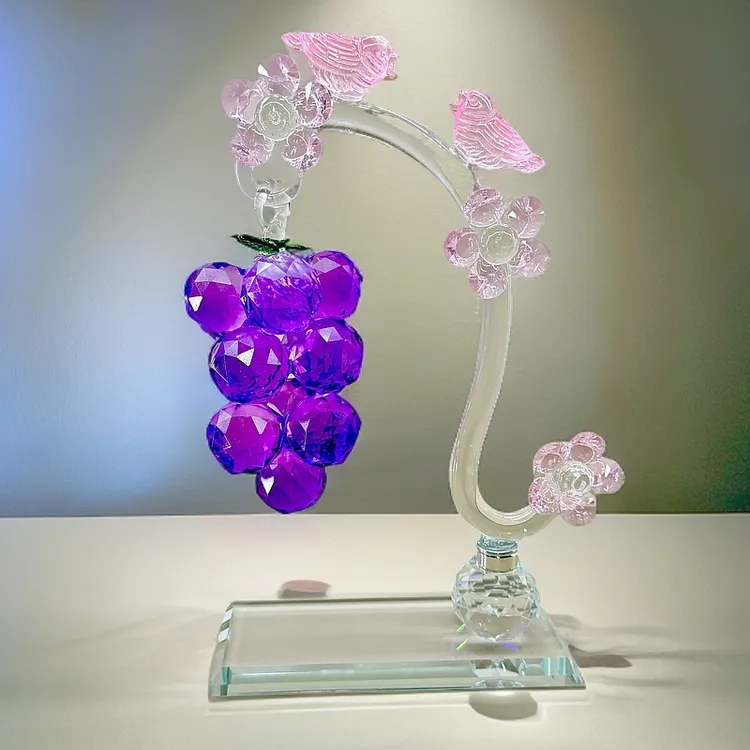 手工工艺品紫色挂件葡萄轻奢高档电视柜酒柜玄关摆件