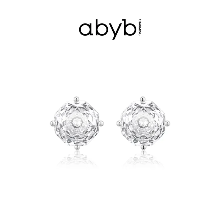 【奶油专属】ABYBCHARMING 铜合金合成锆石玫瑰耳钉玫瑰项链