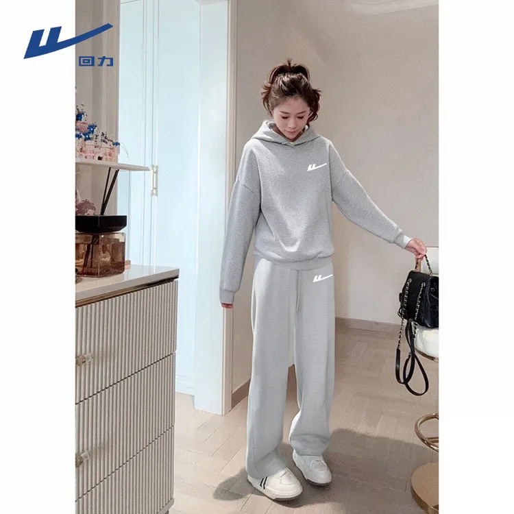 回力休闲运动服套装女秋冬季学生宽松显瘦卫衣卫裤时尚跑步两件套