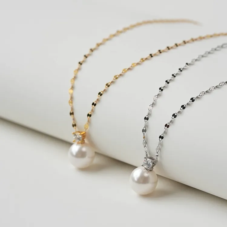 链子925银合成锆石 S925戴妃项链超闪经典王妃锁骨链白珠锆石轻奢