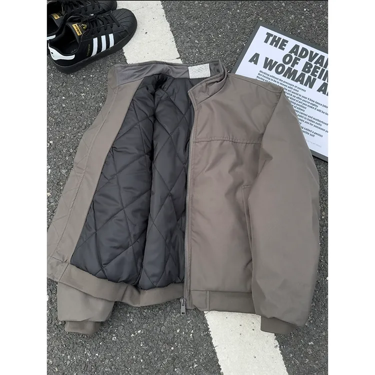 cleanfit飞行夹克棉服夹棉加厚教练板正短款美式休闲棉衣男款