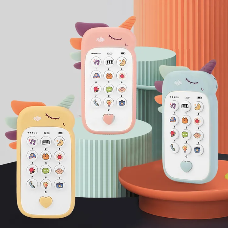 手机玩具多功能音乐故事手机早教益智电话拟真电话机独角兽