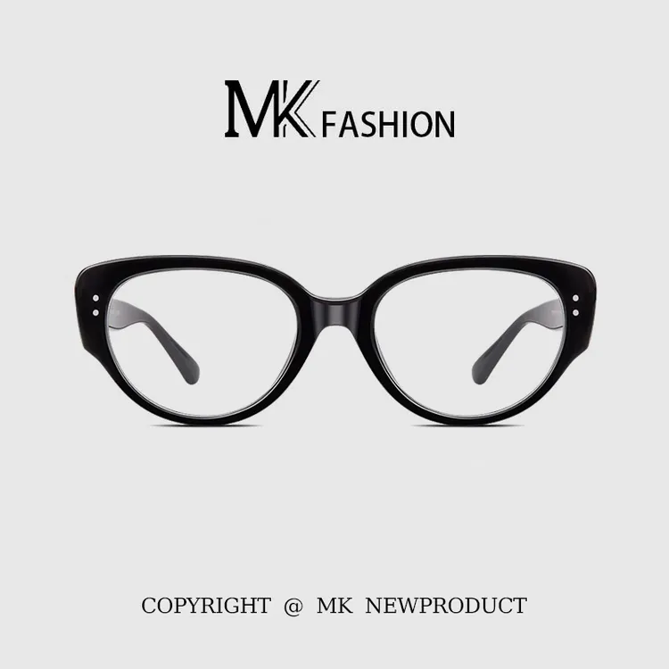 时尚百搭素颜猫眼复古黑框超轻圆脸显瘦可配近视镜小众防蓝光眼镜