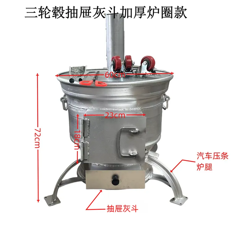 新款三汽车轮毂加深加厚柴火灶户外家用大锅农村家用大灶台
